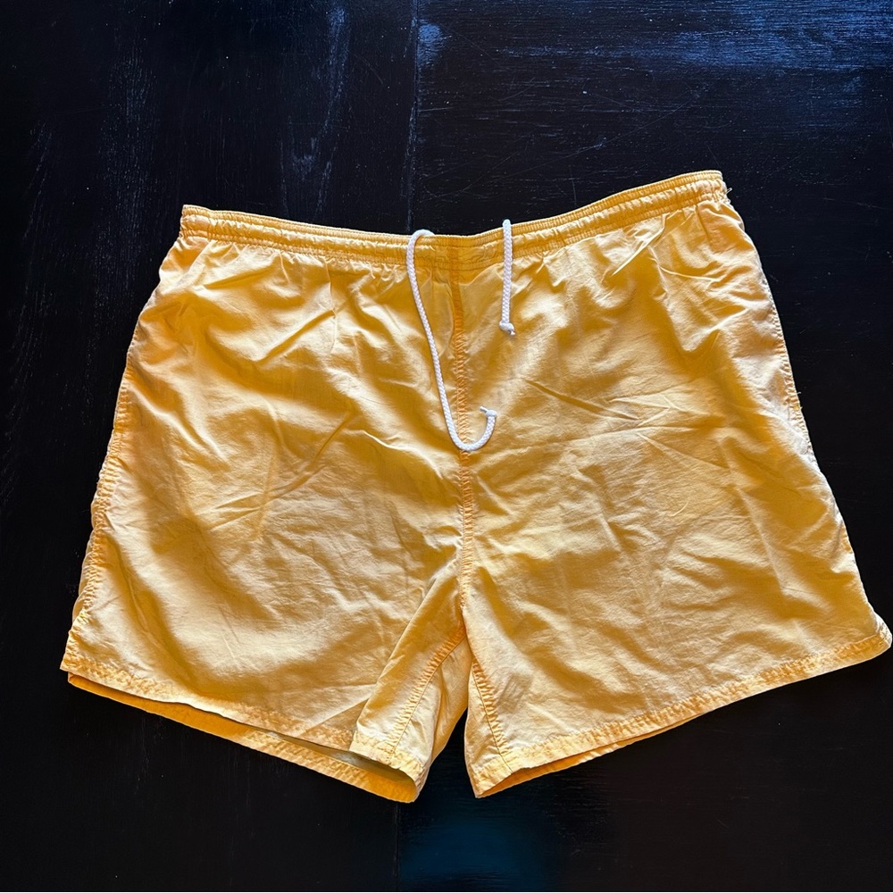 Nylon Yellow XL Above The Knee Bathing Suit